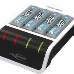 Akku-Ladegeräte Ansmann Comfort Smart Ladegerät Inkl. 4x AA 2.100 MAh Akkus Schwarz/weiß
