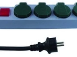 Steckdosen, Kabel REV Steckdosenleiste 5-fach (1,5m) IP44 Grau-grün