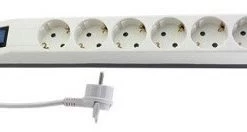 Steckdosen, Kabel REV ICE 6-Fach Leiste Mit Schalter Weiß/grau