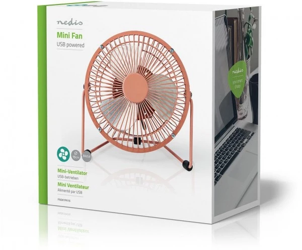 Ventilatoren Nedis FNDK1PK15 Mini-Ventilator (15cm) Tischventilator Retro-rosa 5 Ventilatoren Nedis FNDK1PK15 Mini-Ventilator (15cm) Tischventilator Retro-rosa – Bild 3