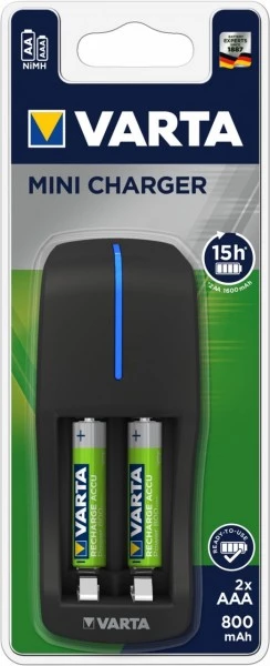 Akku-Ladegeräte Varta Mini Charger Inkl. 2x AAA 800mAh Akku-Ladegerät Schwarz 4 Akku-Ladegeräte Varta Mini Charger Inkl. 2x AAA 800mAh Akku-Ladegerät Schwarz – Bild 2