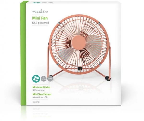 Ventilatoren Nedis FNDK1PK15 Mini-Ventilator (15cm) Tischventilator Retro-rosa 6 Ventilatoren Nedis FNDK1PK15 Mini-Ventilator (15cm) Tischventilator Retro-rosa – Bild 4
