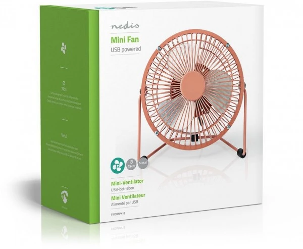 Ventilatoren Nedis FNDK1PK15 Mini-Ventilator (15cm) Tischventilator Retro-rosa 4 Ventilatoren Nedis FNDK1PK15 Mini-Ventilator (15cm) Tischventilator Retro-rosa – Bild 2