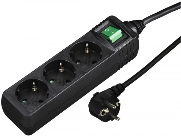 Steckdosen, Kabel Hama Steckdosenleiste 3-fach (1,4 M) Schwarz 4 Steckdosen, Kabel Hama Steckdosenleiste 3-fach (1,4 M) Schwarz – Bild 2